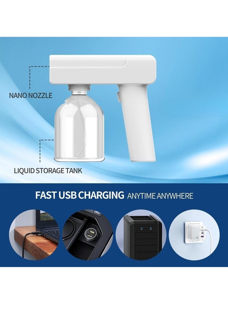 Sprayer Fogger Machine Portable Handheld Electrostatic ULV Sprayer Adjustable Spray Volume Fog Tool  Wireless Nano Sprayer Rechargeable Sprayer with Blue Light for Touchless Sanitization