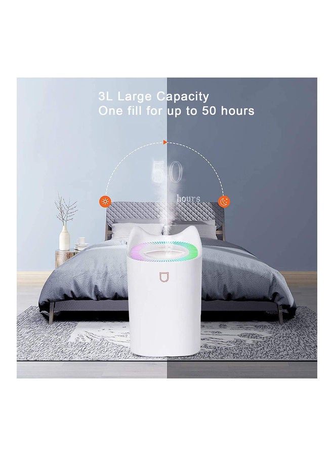 Double Nozzle Air Humidifier With Colourful LED Light Humidifier219163 White