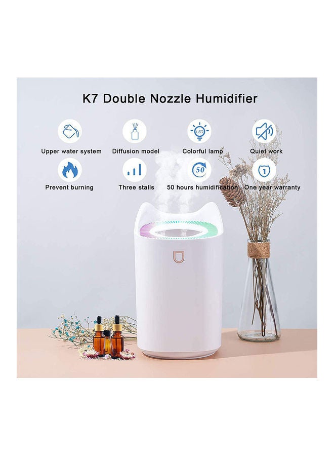 Double Nozzle Air Humidifier With Colourful LED Light Humidifier219163 White