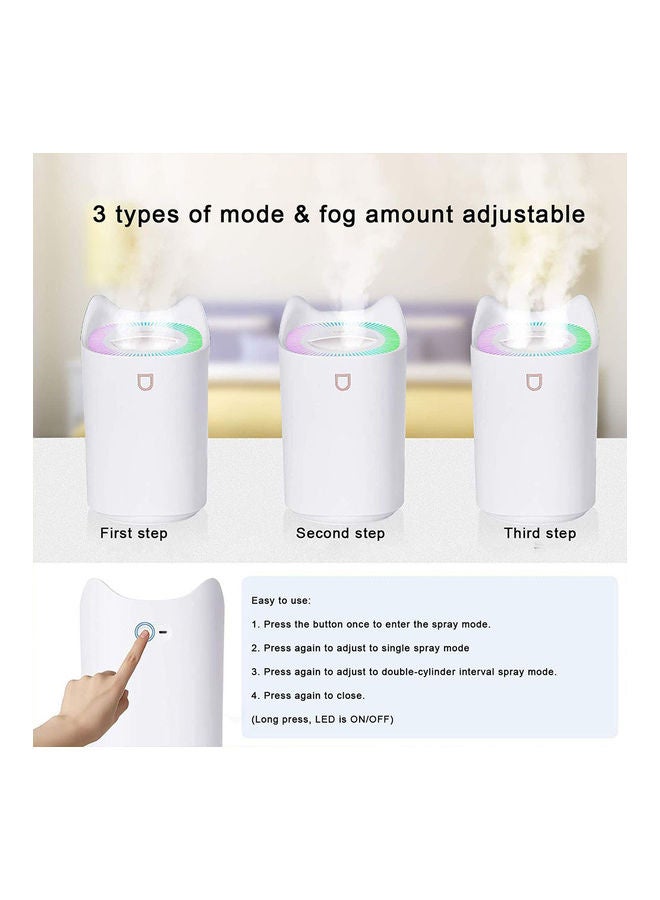 Double Nozzle Air Humidifier With Colourful LED Light Humidifier219163 White