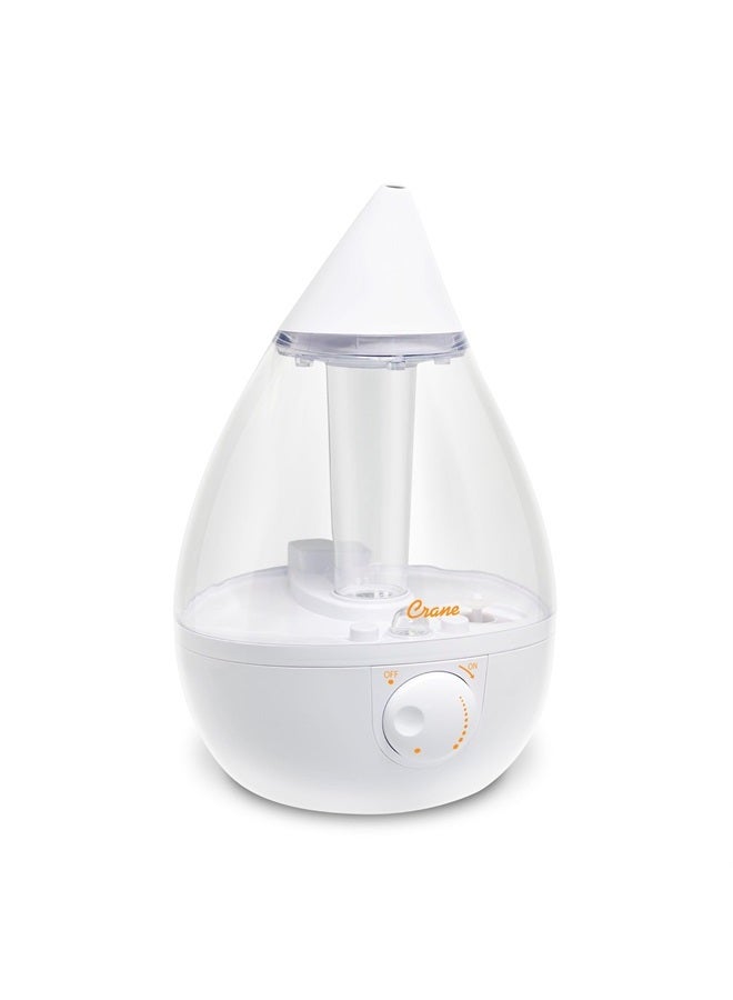 Ultrasonic Cool Mist Humidifier for Bedroom, Baby Nursery, Kids Room, Plants, or Office, Large 1 Gallon Tank, Filter Optional, Clear and White