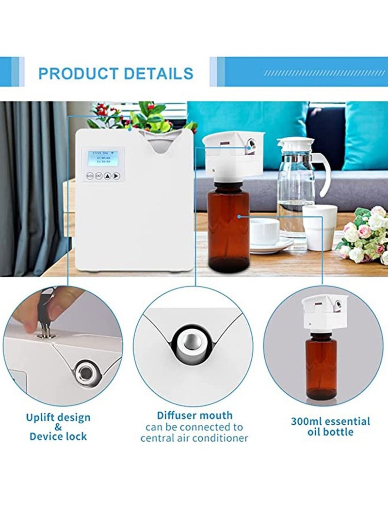 Smart Scent Air Machine with Nebulizing, Professional Waterless Essential Oil Diffuser 300ML, Aroma Diffuser,Air Purifier,HVAC Scent Diffuser for Essential Oils for Room, Office, Spa