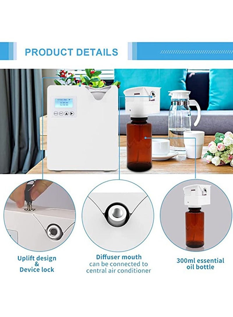 Smart Scent Air Machine with Nebulizing Professional Waterless Essential Oil Diffuser 300ML Aroma Diffuser Air Purifier HVAC Scent Diffuser for Essential Oils for Room Office Spa