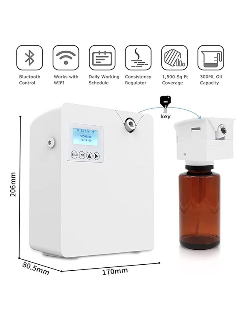 Smart Scent Air Machine with Nebulizing Professional Waterless Essential Oil Diffuser 300ML Aroma Diffuser Air Purifier HVAC Scent Diffuser for Essential Oils for Room Office Spa