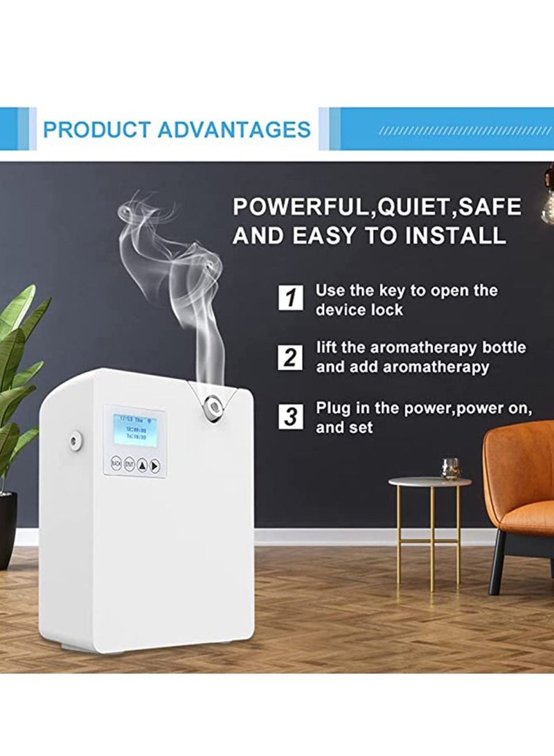 Smart Scent Air Machine with Nebulizing Professional Waterless Essential Oil Diffuser 300ML Aroma Diffuser Air Purifier HVAC Scent Diffuser for Essential Oils for Room Office Spa