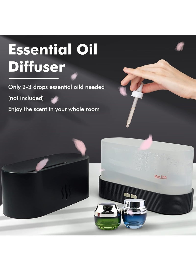 COOLBABY Flame Fireplace Air Aroma Essential Oil Diffuser,USB Personal Desktop Noiseless Cool Mist Humidifier with Auto-Off Protection for Home (BLACK)
