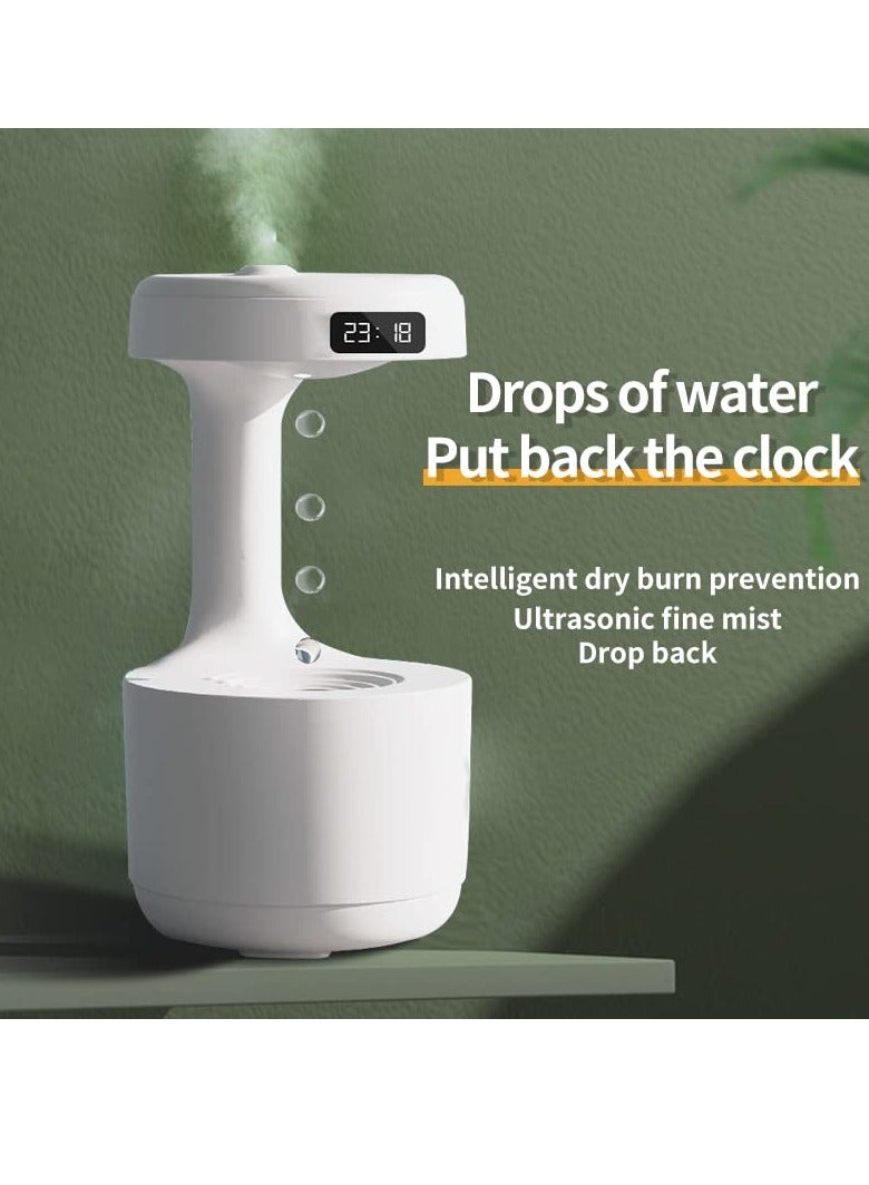 COOLBABY 800ML Air Humidifier Home Anti Gravity Water Droplets Ultrasonic Cool Mist Maker Fogger with LED Display Office Bedroom Desktop