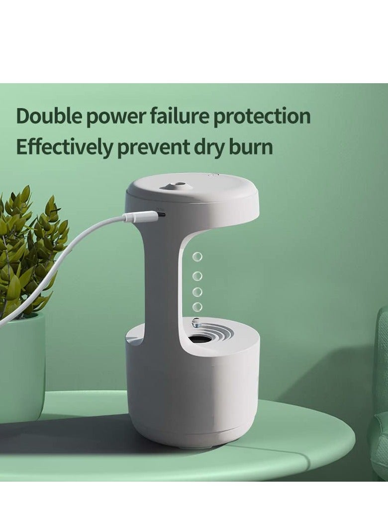 COOLBABY 800ML Air Humidifier Home Anti Gravity Water Droplets Ultrasonic Cool Mist Maker Fogger with LED Display Office Bedroom Desktop