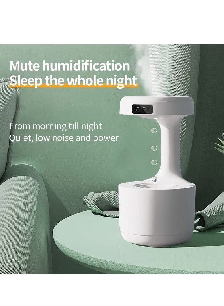 COOLBABY 800ML Air Humidifier Home Anti Gravity Water Droplets Ultrasonic Cool Mist Maker Fogger with LED Display Office Bedroom Desktop
