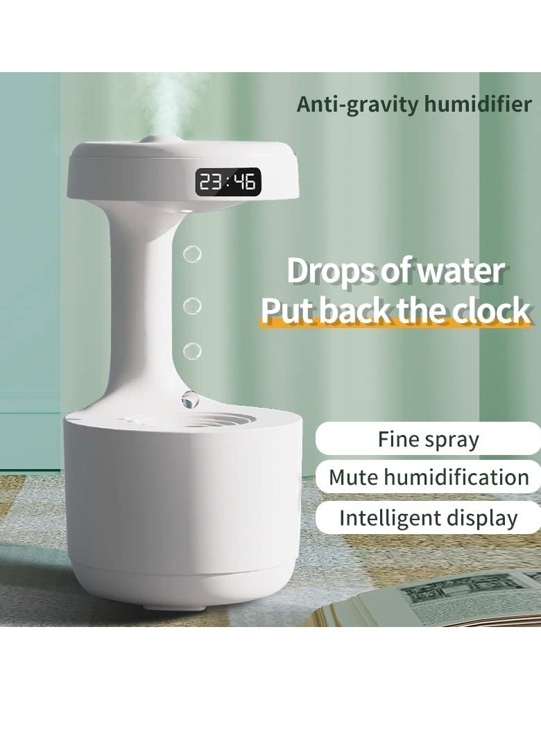 COOLBABY 800ML Air Humidifier Home Anti Gravity Water Droplets Ultrasonic Cool Mist Maker Fogger with LED Display Office Bedroom Desktop