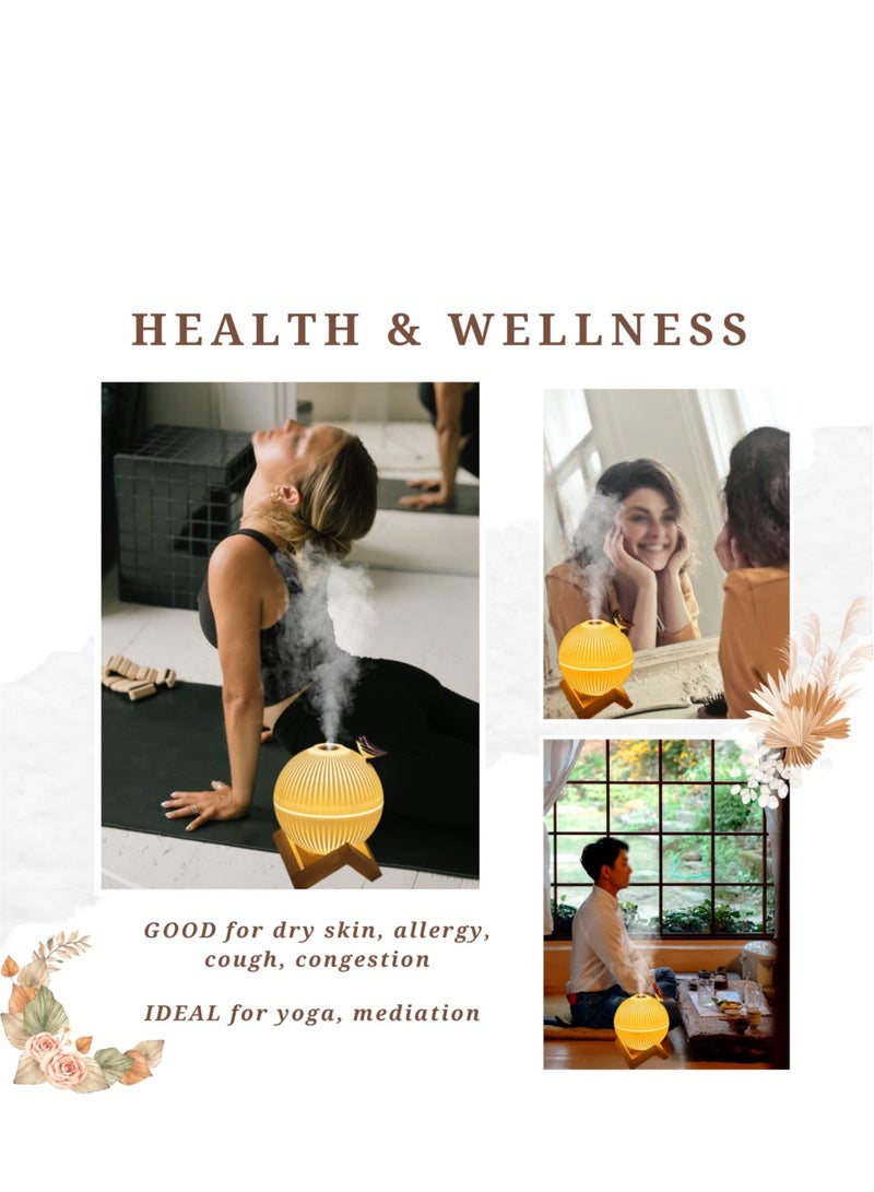 Cool Mist Humidifier, Portable Small Air Humidifier, Whisper Quiet USB Humidifier, 3D Moon Lamp Ultrasonic Humidifier, Waterless Auto Shut-Off, for Home Baby Bedroom, Yoga, Office, Travel