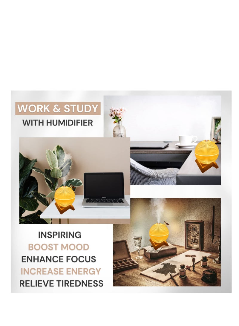 Cool Mist Humidifier, Portable Small Air Humidifier, Whisper Quiet USB Humidifier, 3D Moon Lamp Ultrasonic Humidifier, Waterless Auto Shut-Off, for Home Baby Bedroom, Yoga, Office, Travel