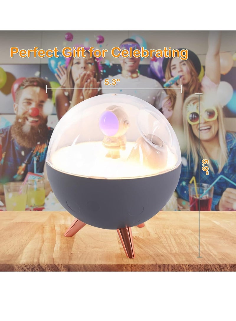 Astronaut Humidifier for Bedroom | Auto-off 350ml USB Mini Air Humidifier with 3 Colors Light | Small Desk Humidifier for Kids (White)