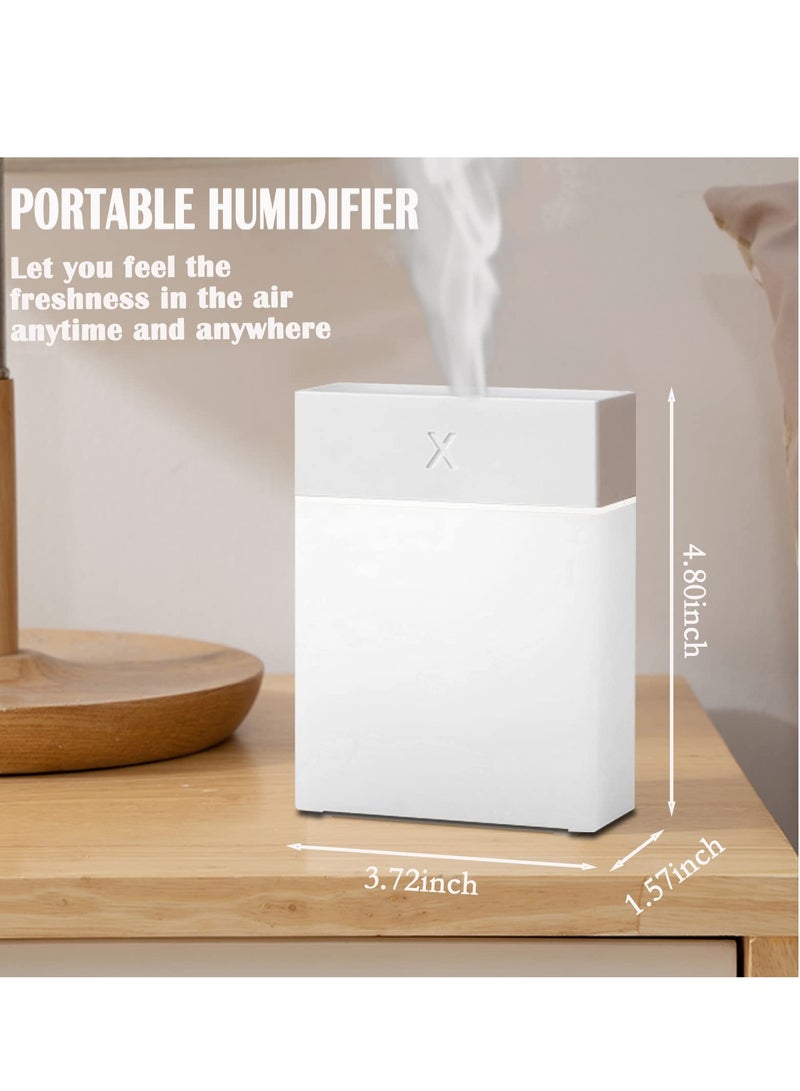 Portable Small Humidifier, 280ml Portable Humidifier, Mini Cool Mist Humidifier with Night Light, USB Personal Desktop Humidifier for Bedroom, Office, Auto Shut-Off, Ultra-Quiet
