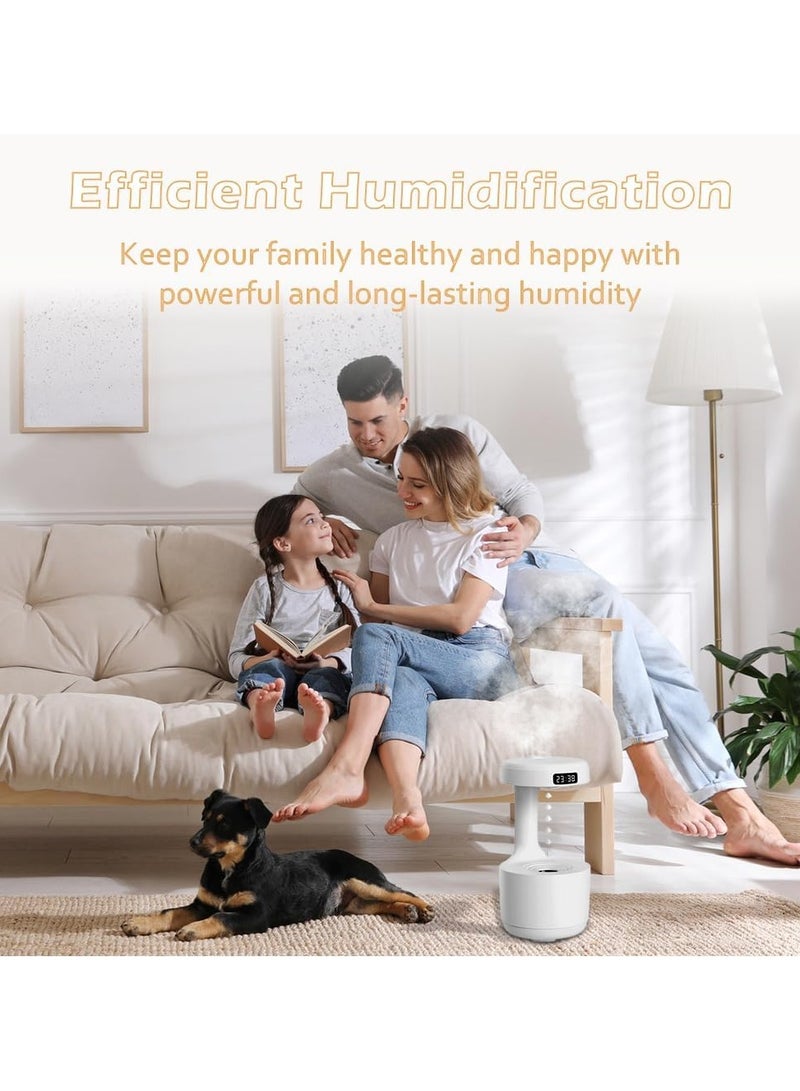 Anti-gravity Humidifier, Desktop Mute Clock Display, Suspended Water Drop Back Flow, Creative Aromatherapy Machine, Timer and Automatic Off Safety Switch