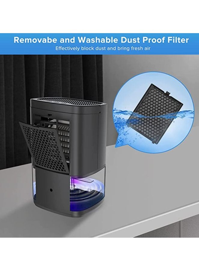 Home Dehumidifier 1000ML Dehumidifier for 2500 cu ft (260 sq ft) Two Working Modes and 7 Color LED Lights Silent Portable Mini Dehumidifier for Basement Bedroom Bathroom Cabinet RV (Black)