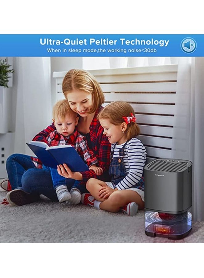Home Dehumidifier 1000ML Dehumidifier for 2500 cu ft (260 sq ft) Two Working Modes and 7 Color LED Lights Silent Portable Mini Dehumidifier for Basement Bedroom Bathroom Cabinet RV (Black)