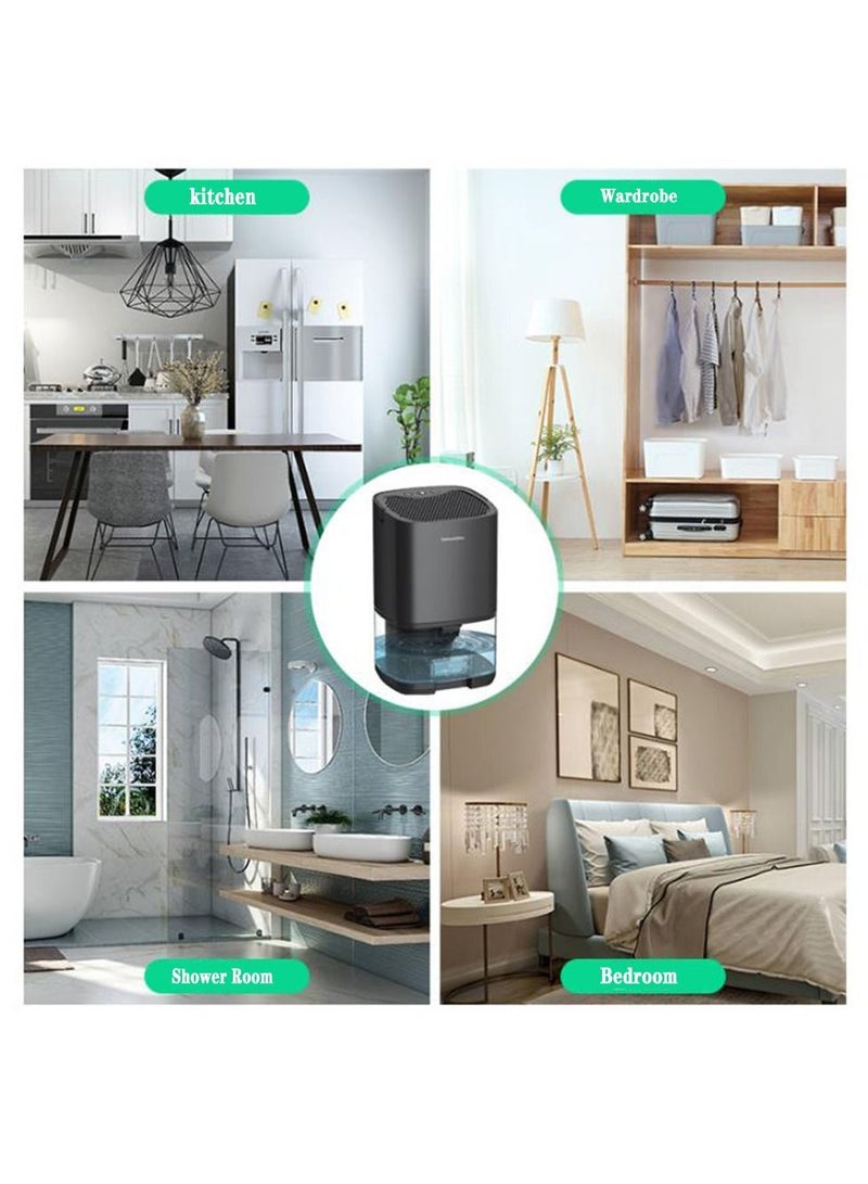 Home Dehumidifier 1000ML Dehumidifier for 2500 cu ft (260 sq ft) Two Working Modes and 7 Color LED Lights Silent Portable Mini Dehumidifier for Basement Bedroom Bathroom Cabinet RV (Black)