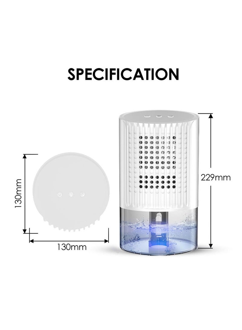 Dehumidifier, Auto-Off Small Dehumidifier Compact and Portable Mini Dehumidifier for Basement, Bathroom, Garage, Wardrobe, RV and Room(White)