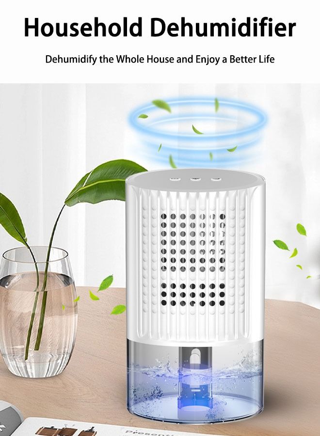 Dehumidifier, Auto-Off Small Dehumidifier Compact and Portable Mini Dehumidifier for Basement, Bathroom, Garage, Wardrobe, RV and Room(White)