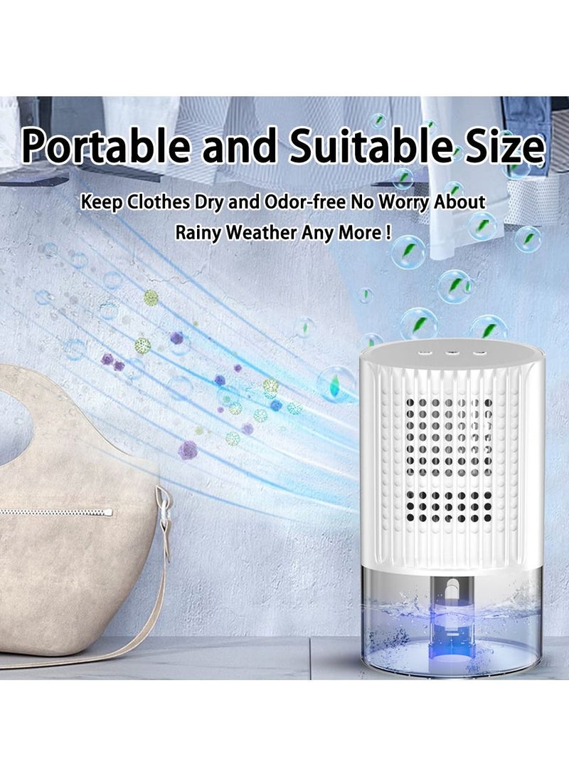 Dehumidifier, Auto-Off Small Dehumidifier Compact and Portable Mini Dehumidifier for Basement, Bathroom, Garage, Wardrobe, RV and Room(White)