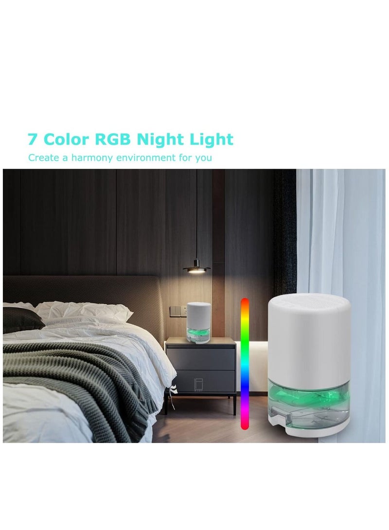 Dehumidifier Portable Small Dehumidifier Home Dehumidifier 7 Color RGB LED Night Light Suitable for Room Basement Bedroom Bathroom Garage Wardrobe 35 ounce