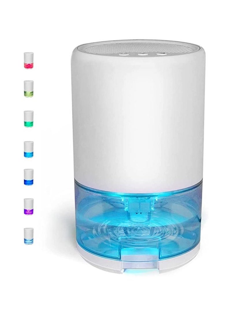 Dehumidifier 1000ML Home Dehumidifier 2600 Cubic Feet with 7 Color LED Lights Silent Bedroom Portable Dehumidifier 285 sqft Closet Bedroom Bathroom RV Office (White)