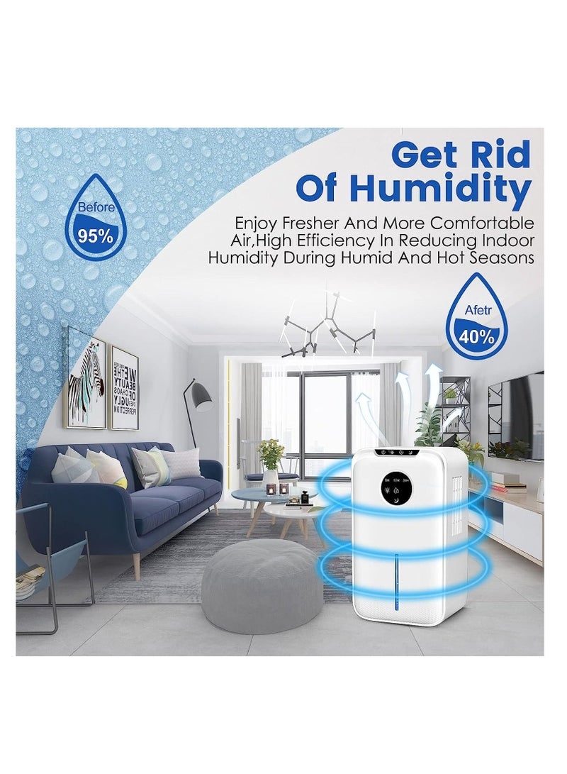 95oz Dehumidifiers for Home,Portable Dehumidifier With Sleep Mode 7 Colors Light Timer Auto Defrost and Drain Hose, Small Dehumidifiers for Bedroom Bathroom Basements Closet RV