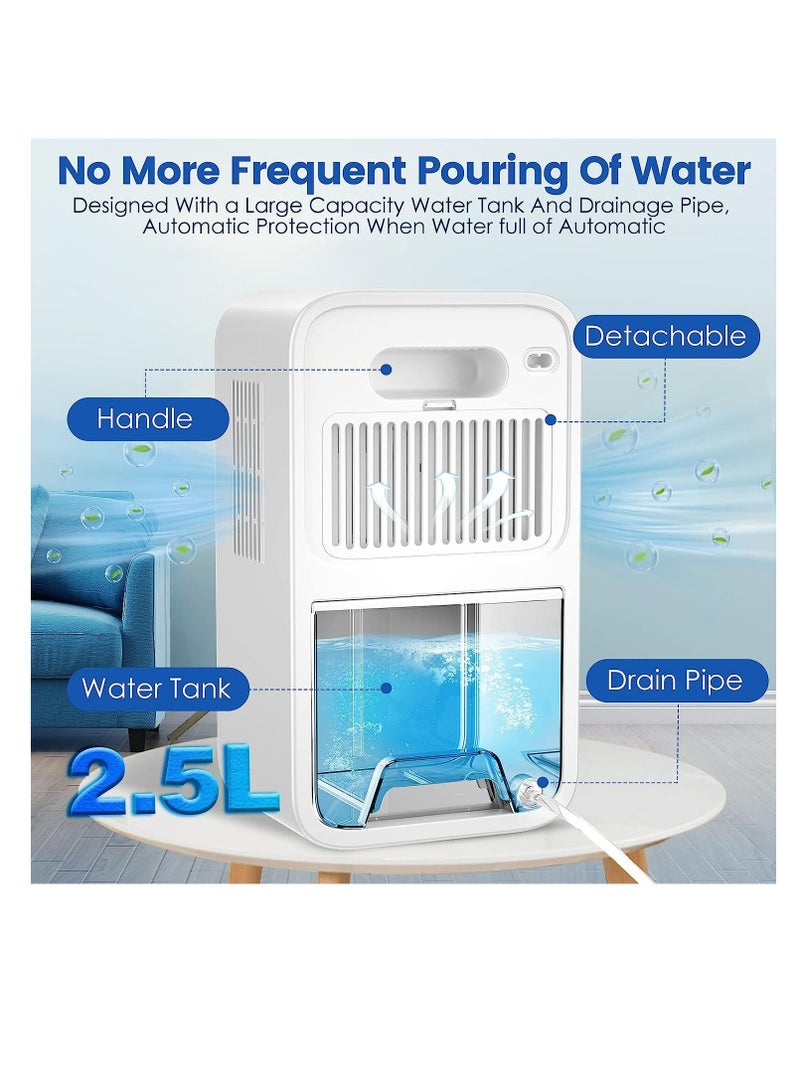 95oz Dehumidifiers for Home,Portable Dehumidifier With Sleep Mode 7 Colors Light Timer Auto Defrost and Drain Hose, Small Dehumidifiers for Bedroom Bathroom Basements Closet RV