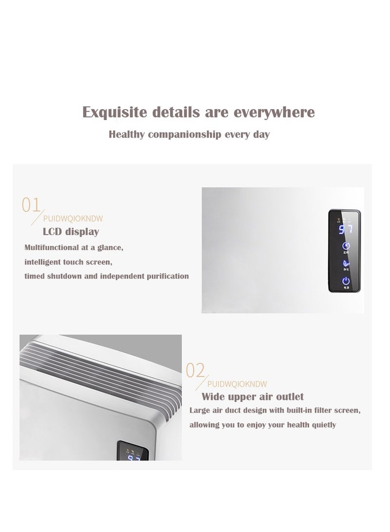 Home Dehumidifier, Ultra Quiet Auto Shut Off, Portable Small Compact Dehumidifier, Two Modes and Humidity Control, Ultra Quiet Dehumidifier, 2200ML Water Tank (White A)