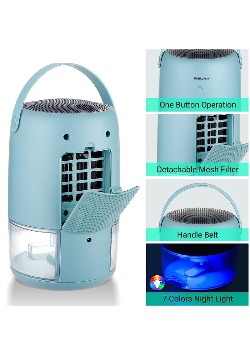 Dehumidifiers, Cureder Dehumidifier 37 OZ(1100ml) for Home (322 sq ft) with 7 Color LED Light, Auto-off, Portable Quiet Dehumidifier for Home, Wardrobe, Closet, Bathroom, Bedroom, Trailer, RV