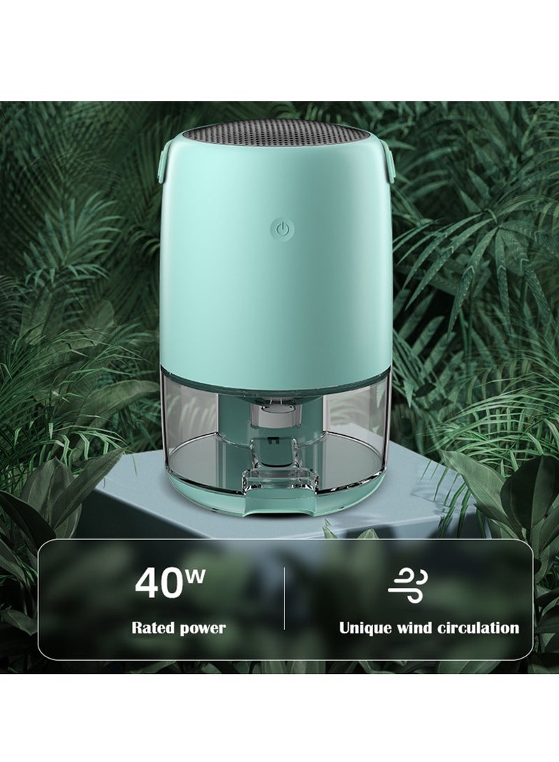 Home Dehumidifier 1100ML Dehumidifier 7 Colors LED Lights Silent Portable Mini Dehumidifier for Basement Bedroom Bathroom Locker（Green）