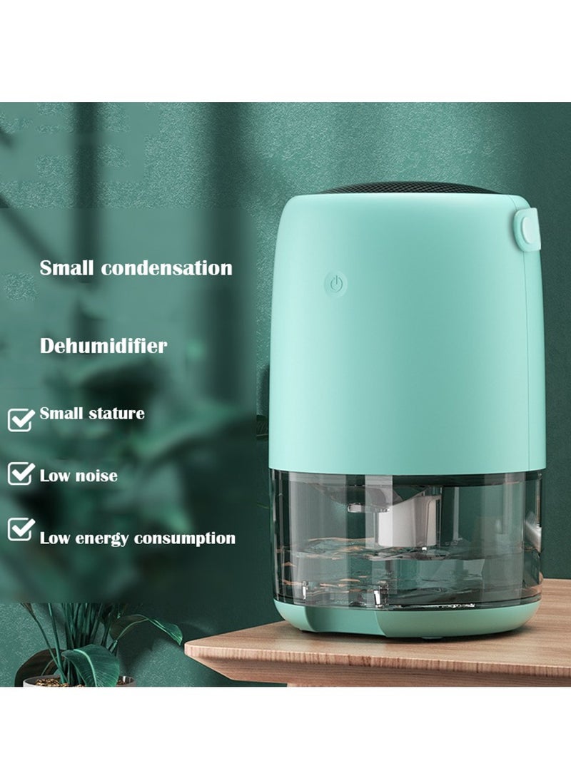 Home Dehumidifier 1100ML Dehumidifier 7 Colors LED Lights Silent Portable Mini Dehumidifier for Basement Bedroom Bathroom Locker（Green）