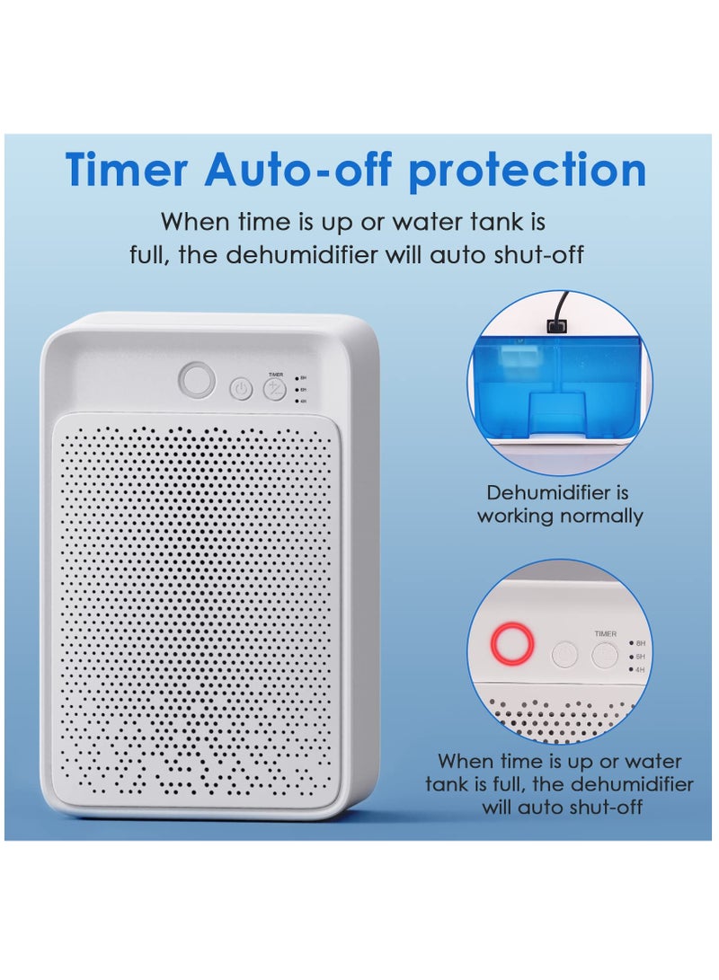 Dehumidifier for Bathroom, 35oz Dehumidifiers for Room, Dehumidifiers for Home with Timer Auto Shut Off, Portable Small Quiet Dehumidifier for Bedroom, Basement, Closet