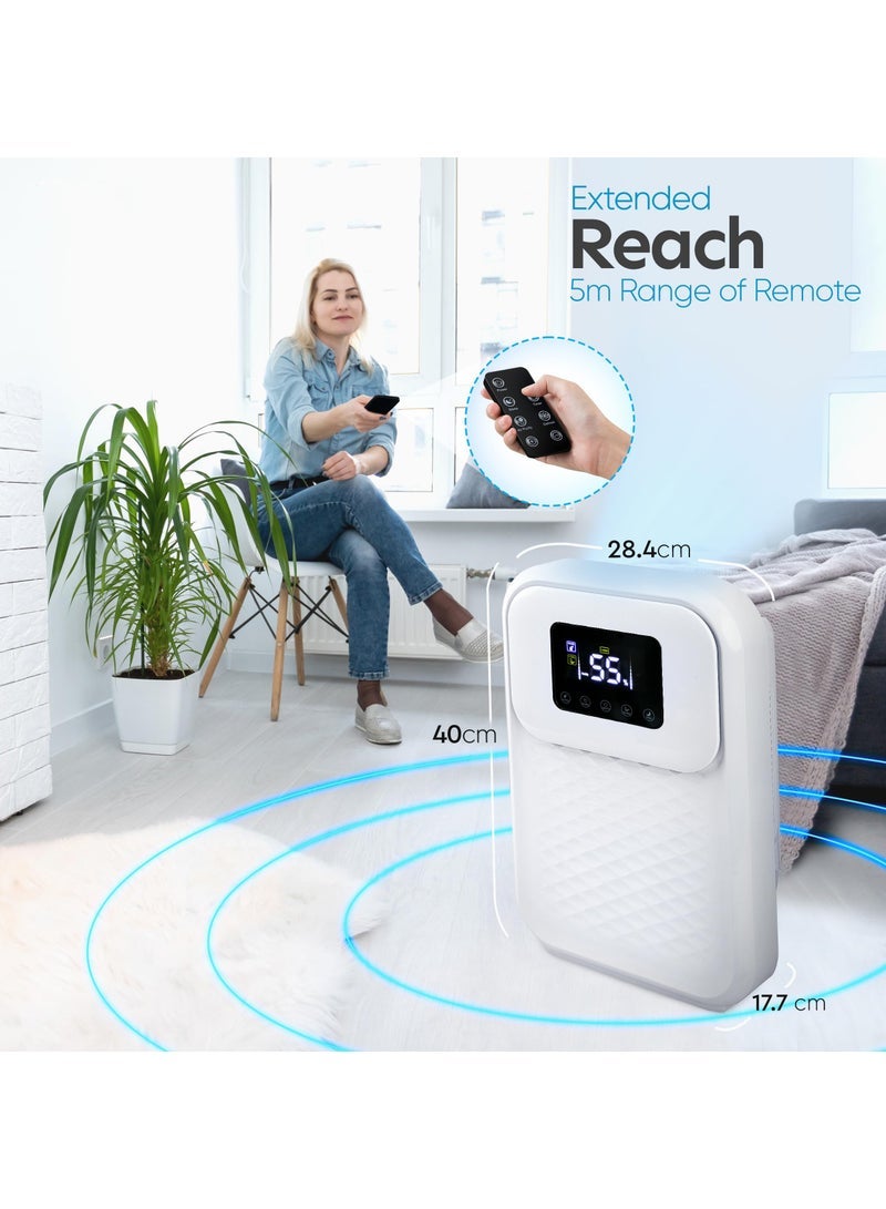 for Bedroom, Remote Control Dehumidifier with 1500ml Water Tank, Basement Quiet Small Dehumidifier, Mini Dehumidifier for Bedroom Bathroom RV Closet