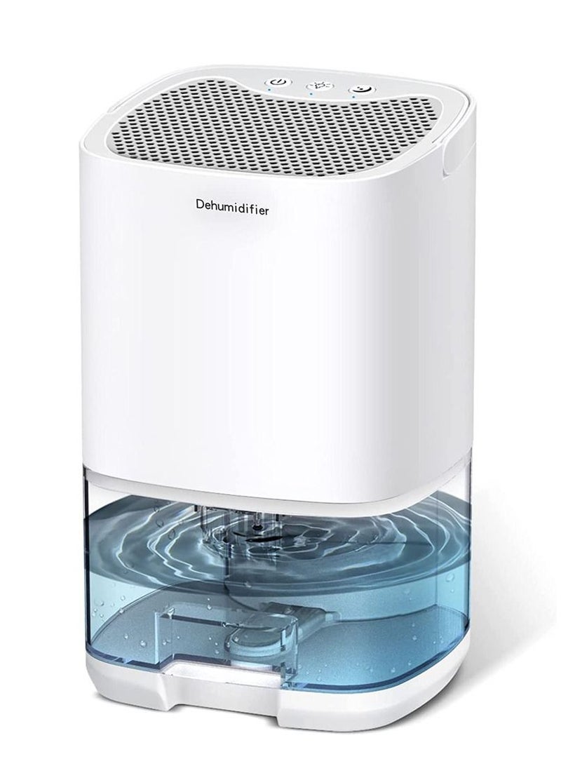 Home Dehumidifier 1000ML Dehumidifier for 2500 cu ft (260 sq ft) Two Working Modes and 7 Color LED Lights Silent Portable Mini Dehumidifier for Basement Bedroom Bathroom Cabinet RV (White)