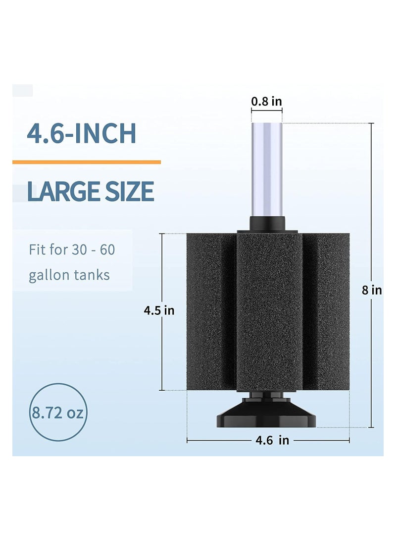 Aquarium Fish Tank Biochemical Cotton Filter, Nano Bio Sponge Filter, Quiet Betta Fry Shrimp and Small Fish Foam Filter, for Fish Tank Up to 60 Gallon, Water Fairy Cotton 3 Pack, XY-380