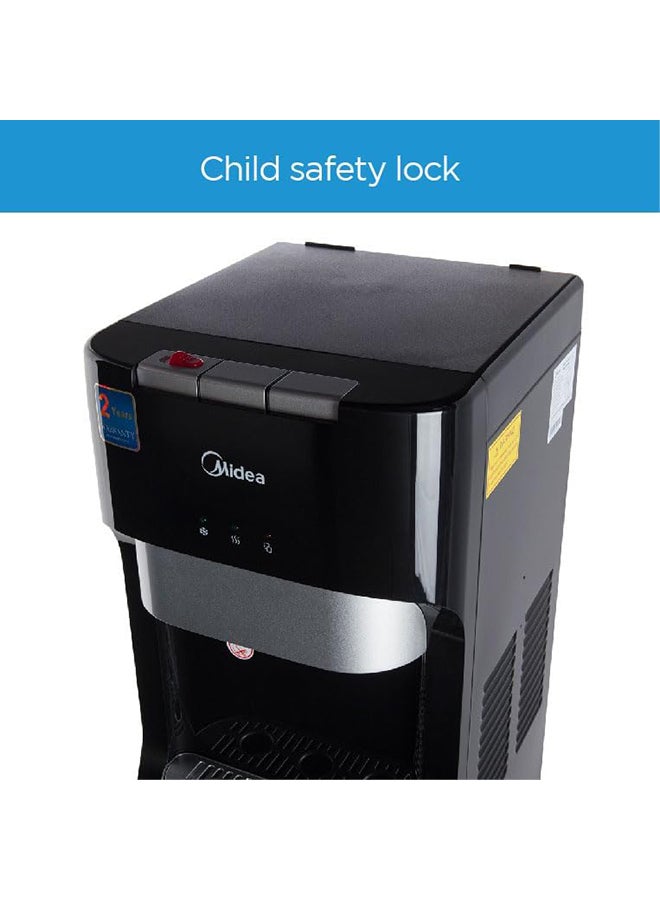 Bottom Loading Water Dispenser,Hot Cold And Ambient Temperature, Ice Cold Technology, Empty Bottle Indicator, Floor Standing, Child Safety lock, Best for Home, Office & Pantry, YL1633S Black