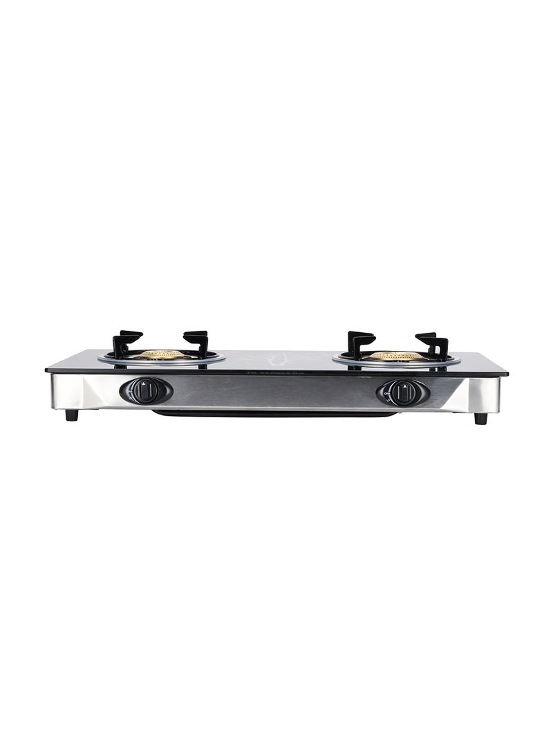 2 Burner Glass Top Gas Stove Cooktop OMK2225 Black