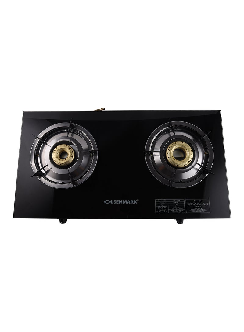 2 Burner Thick Tempered Gas Stove Cooktop OMK2317 Black