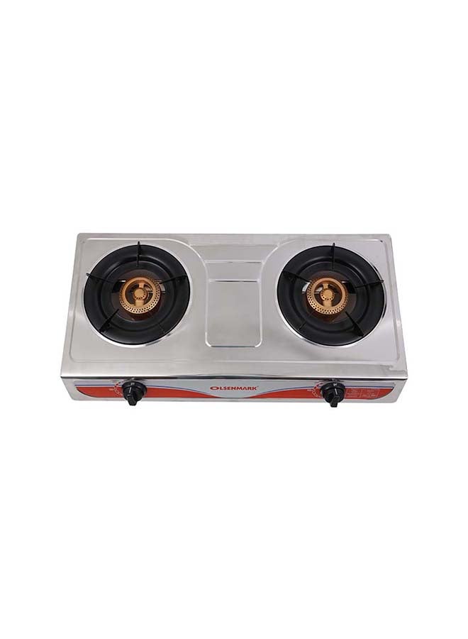 2-Burner Stainless Steel Gas Stove OMK2316 Black/Silver/Red