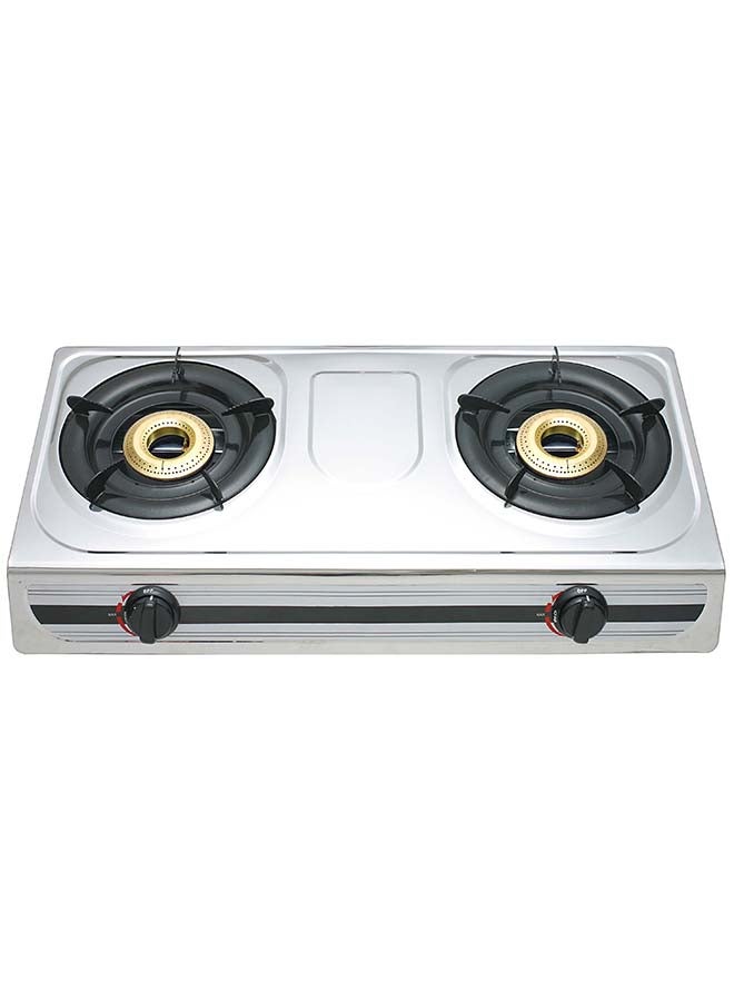 Stainless Steel Double Burner Gas Stove OMK2349 silver