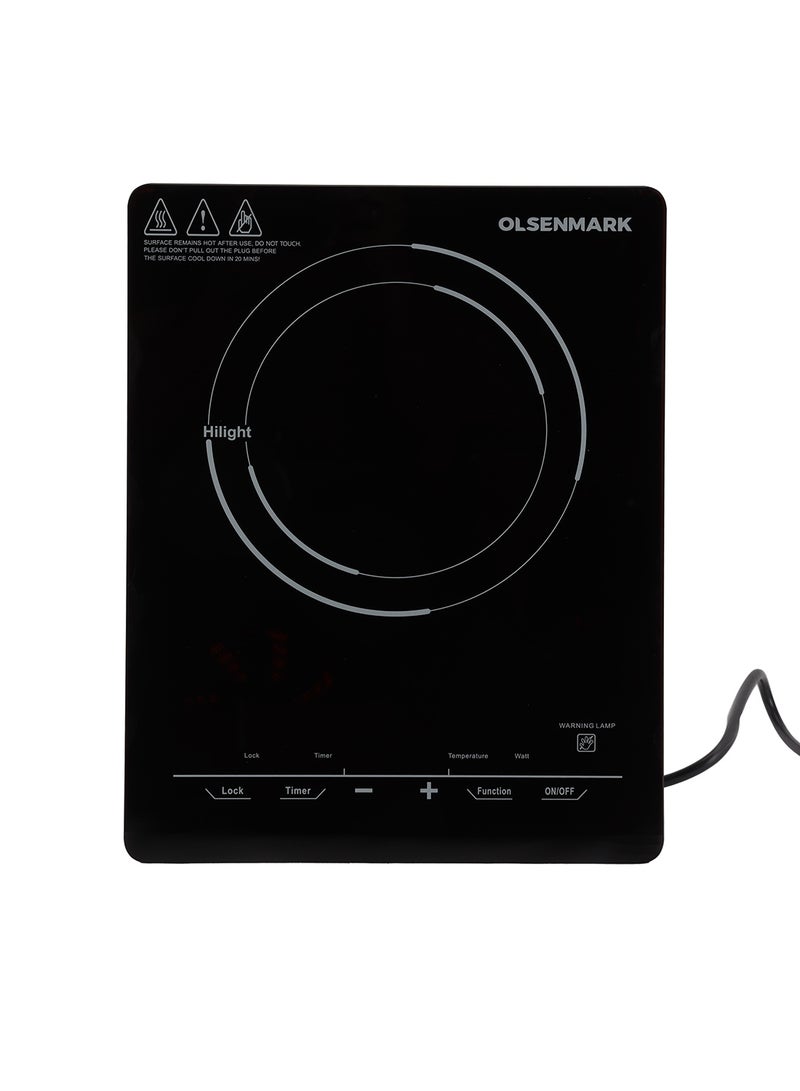 Digital Control Infrared Cooker, Single Cooking Hob, 2000-Watt Burner with Adjustable Temperature, Energy Saving, Touch Control, 10 Power Levels 2000 W OMIC2262K Black/Red/White