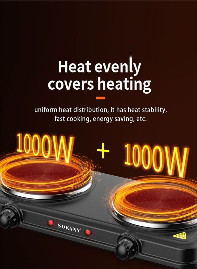 Electric Twin Solid Double Burner Induction Hot Plate Stove