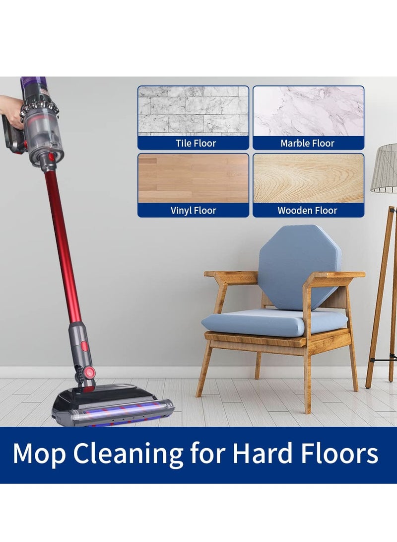 Electric Wet Dry Mopping Head for Dyson V7 V8 V10 V11 V15 Vacuum Cleaner Steam Vacuum Filter Accessory Wet Vacuum Cleaner for Furniture with Detachable Water Tank and Six Reusable Mop Pads