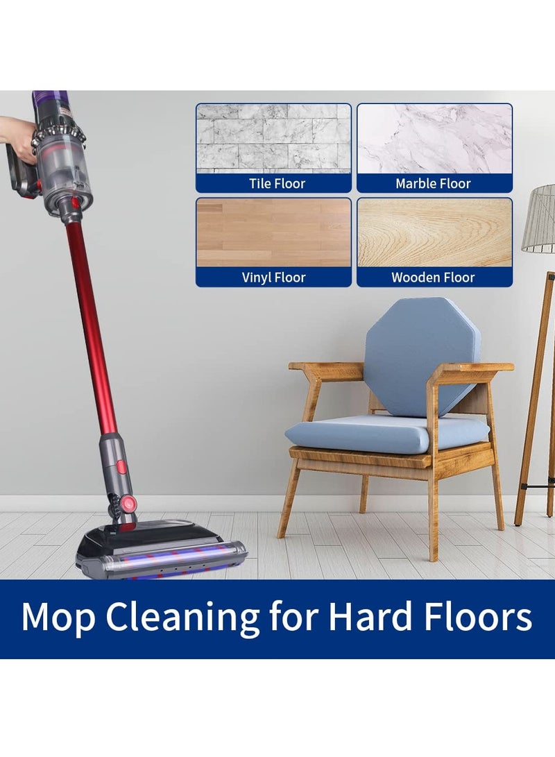 Electric Wet Dry Mopping Head for Dyson V7 V8 V10 V11 V15 Vacuum Cleaner Steam Vacuum Filter Accessory Wet Vacuum Cleaner for Furniture with Detachable Water Tank and Six Reusable Mop Pads