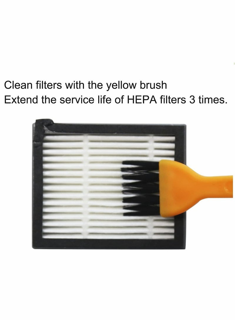 Replacement Parts Accessories, Compatible for iRobot Roomba, E &J Series Vacuum Cleaner,1 Set Multi-Surface Rubber Brushes 4 HEPA Filters & 4 Side Brushes