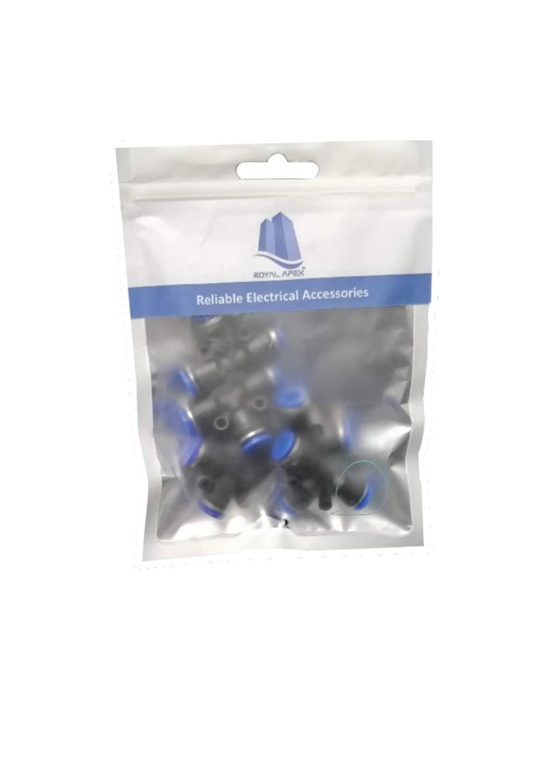 PU Pipe & Fittings Polyurethane | Pneumatic Pipe Push in to Connect Fittings (Tee - Pack of 5, 12mm)
