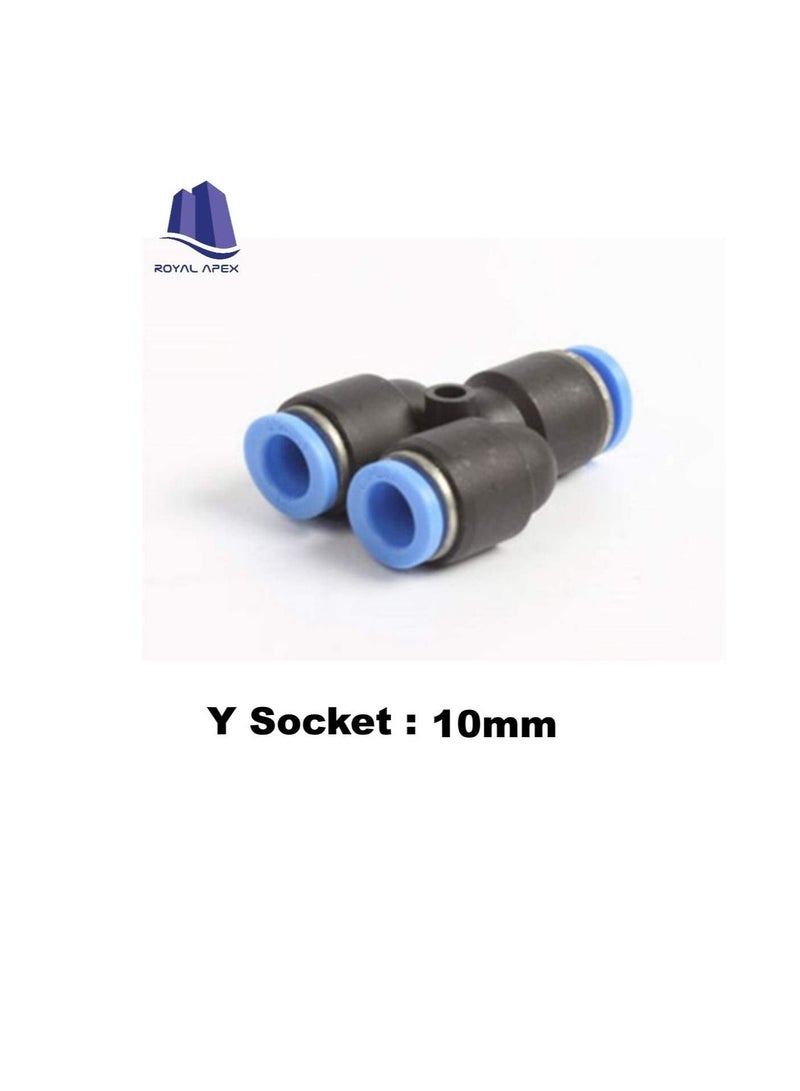 PU Pipe & Fittings Polyurethane | Pneumatic Pipe Push in to Connect Fittings (Y Connector - Pack of 5, 10mm)