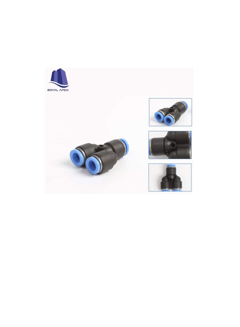 PU Pipe & Fittings Polyurethane | Pneumatic Pipe Push in to Connect Fittings (Y Connector - Pack of 5, 10mm)